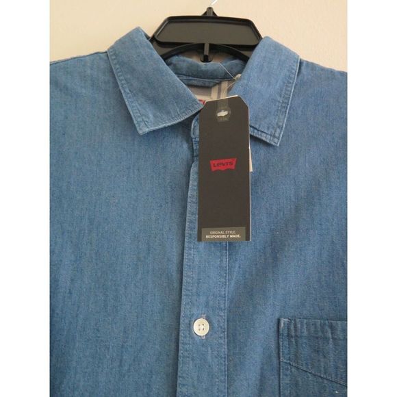 Levi's Men's Size Large Blue Oversized Casual Short Sleeve Button Up Shirt - Picture 3 of 7